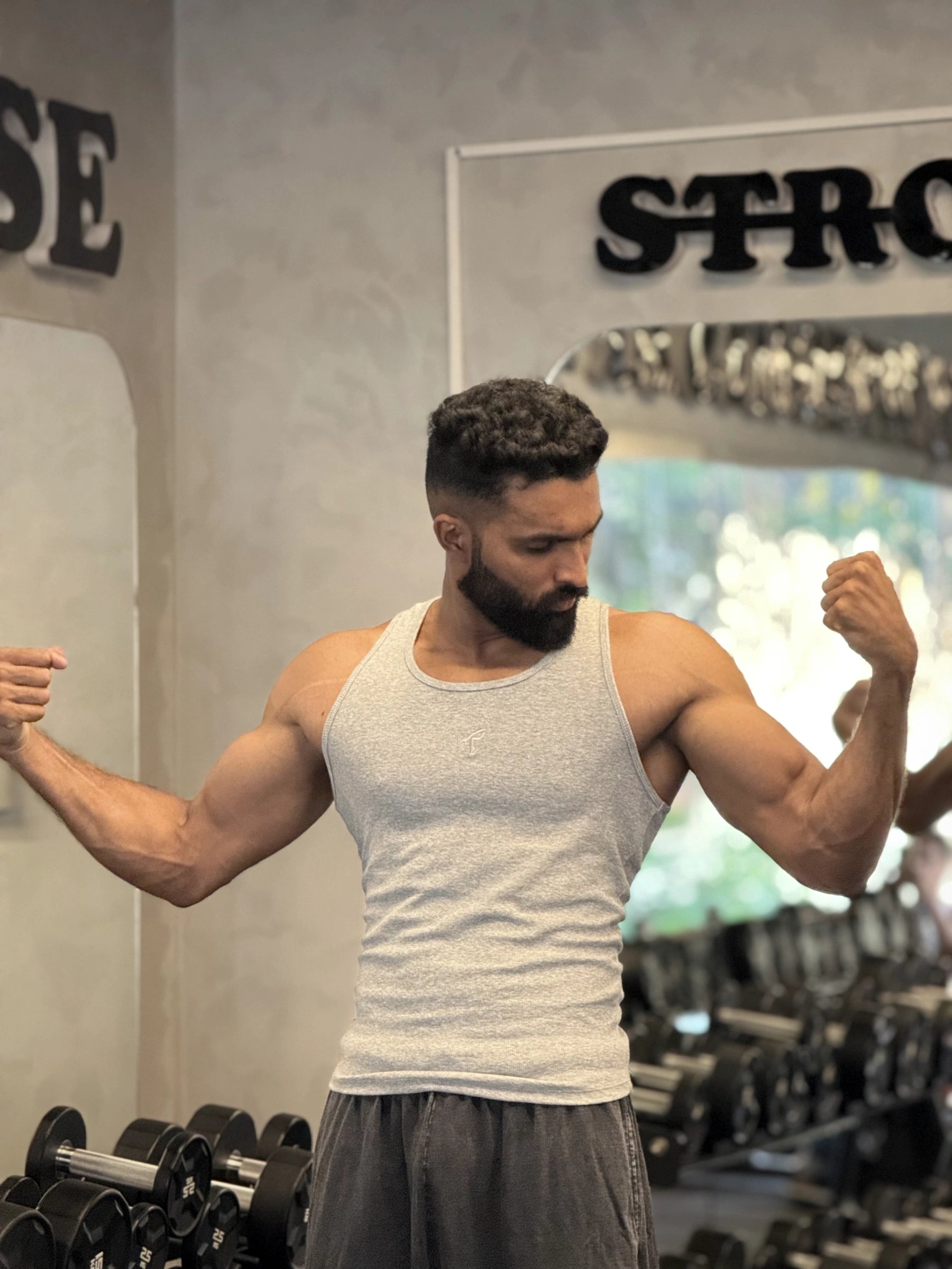 Essential Ribbed Vest - Grey