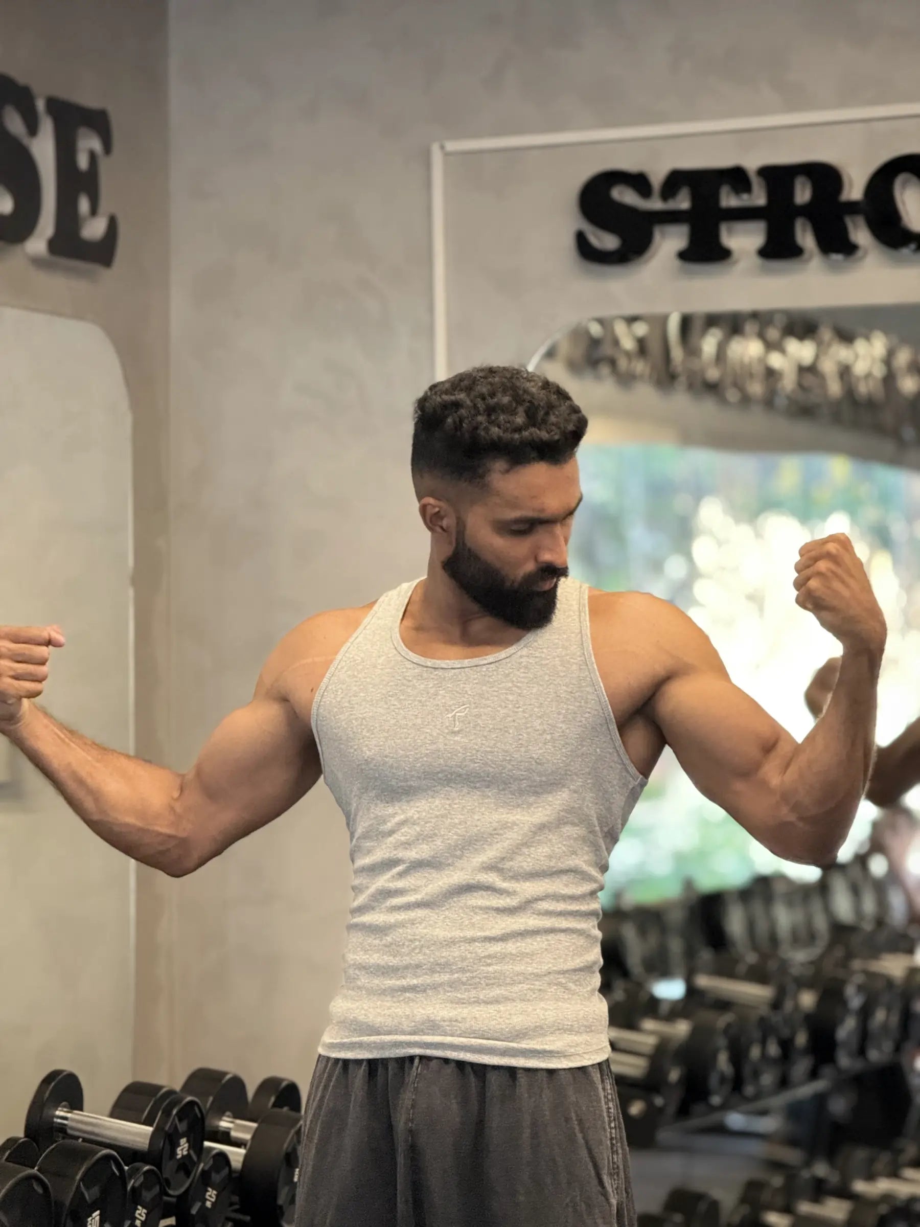 Essential Ribbed Vest - Grey