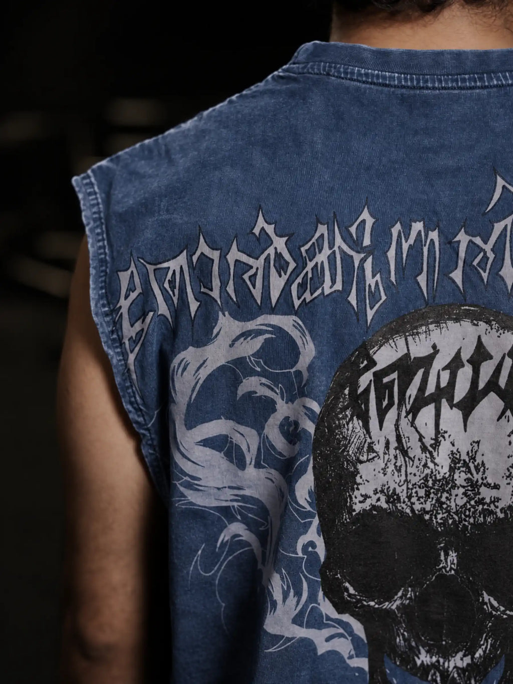 The Unyielding Oversized Tank - Washed Blue