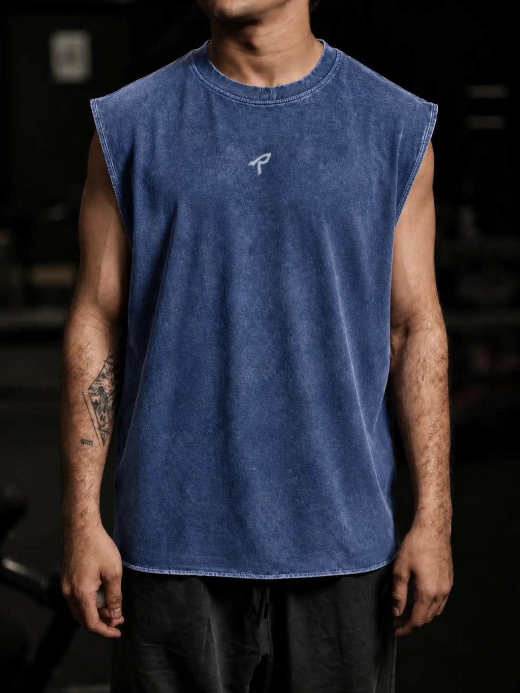 The Unyielding Oversized Tank - Washed Blue